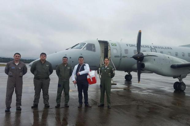Saindo de Canoas, avião da FAB transporta coração de Lages a Curitiba Divulgação/5º Esquadrão de Transporte Aéreo