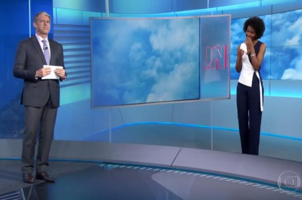 William Bonner surpreende ao imitar Maju Coutinho no "Jornal Nacional" Reprodução / Globo/Globo