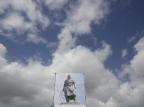 Sítio do Laçador ganha banners simulando em tamanho real o monumento que está sendo restaurado Mateus Bruxel / Agência RBS/Agência RBS