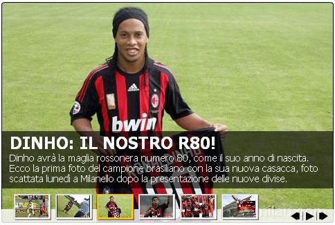 Milan divulga imagens de Ronaldinho com a camisa 80 - Diário Gaúcho